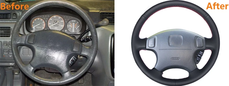 MEWANT-Black-Artificial-Leather-Car-Steering-Wheel-Cover-for-for-Honda-CRV-CR-V-1997-2001-9