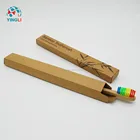 Bamboo Yingli Natural Rainbow Bamboo Toothbrush 1 Set Tooth Brush With Custom Logo Kraft Paper Box