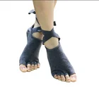 Pure color cotton women yoga pilates sock with Bandagesgrips