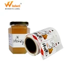 Low price high end custom glass or plastic honey bottle jar adhesive private labels health food labels stickers