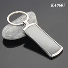 Wholesale In Stock Rectangle Shaped Keychain High Quality Zinc Alloy Metal Promotional Keyring