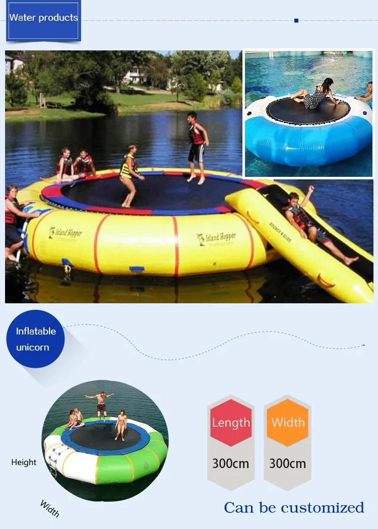 custom exciting jumping sea inflatable water trampoline/giant