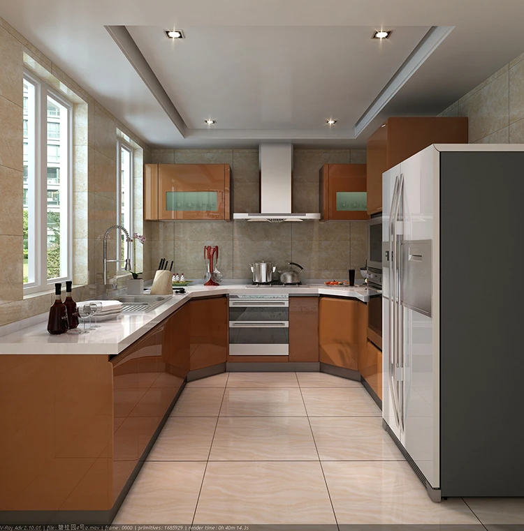 Factory Direct Sales High Gloss Kitchen Cabinet Set In Cheap Price