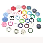 custom fashion 9.5mm DTM ring cap pearl four parts brass metal press prong snap button