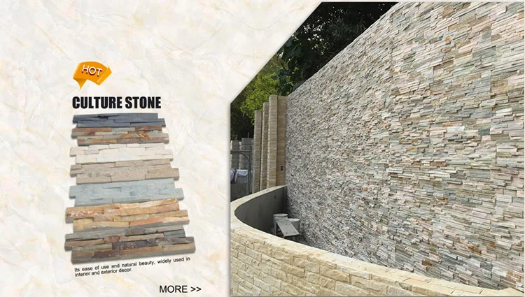Wholesale durable slate natural stone wall cladding cultural stone tile for exterior wall
