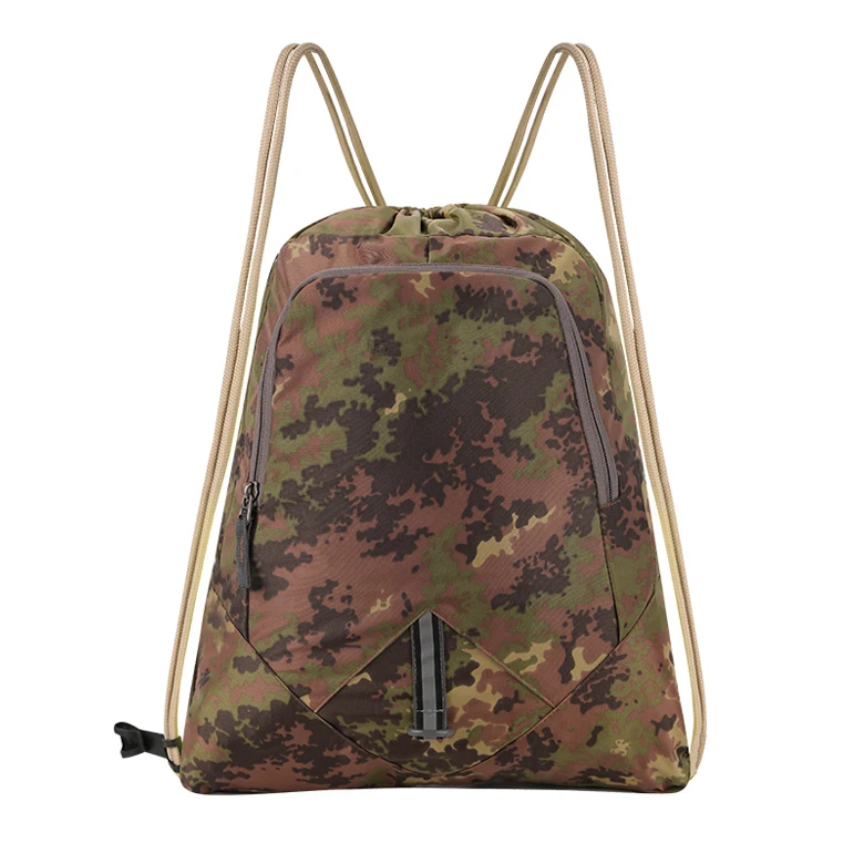 Camouflage Waterproof Lightweight Gym Sports Shoulder Backpack Drawstring Bag