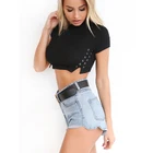 2019 factory wholesale clothing summer hot sale short sleeve women crop tops ladies tops t shirts