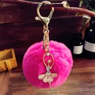 Girl Fur Faux Fur Ball Fluffy Faux Ballet Girl Fur Large Pom Pom Ball For Hand Bag Accessories Phone Pendant