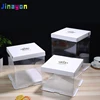 Jinayon Custom Transparent Cake Box 4 Inch 6 Inch 8 Inch 10-14 Inch Double High Plastic Cake Box Wholesale with Logo