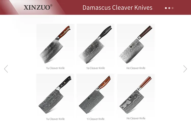 7 inch high quality damascus steel kitchen cleaver knife