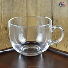 Breakfast Use Large Size 15oz Cereal Bowl Drinking Mug Milk Glass Cup with Handle