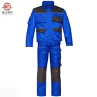 Wholesale Custom Polyester Cotton Navy Black Multi Pockets Man Work Uniform Suit Set
