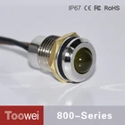 Toowei 12mm 220 volt led panel indicator lights Oven waterproof indicator lights 2.4v 6V 12V 24V 110V with wire