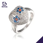 wholesale costume jewelry 925 sterling silver pink gemstone rings