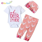 Elinfant Newborn Girls Clothes Baby Romper Outfit Pants Set Long Sleeve Winter Clothing