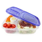 FDA Approved PP 3 Compartments Lunch Box Bento Plastic Lunch Box Set