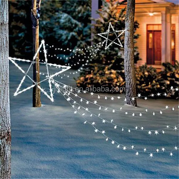 Nuevo LED estrella fugaz Luz de vacaciones de Navidad de patio al aire libre arte decoración cometas forma cadena Solar iluminación