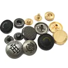 Personalize Mix Color Engraved Anchor Matt Metal Coat New Matte Black Snap Button For Bag