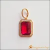 Top selling big stone pendant design ruby stone pendant with AAA cz stones