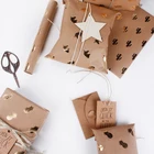 Printed gold recycled kraft paper gift wrapping paper