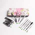 Low MOQ Connie Cona 12pcs tools full kit flower design manicure kit gift set