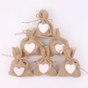 Custom Gift Heart Bags Wedding Party Favor Pouch Jute Gift Packaging Bags