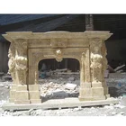 High quality natural stone marble nude woman fireplace surround