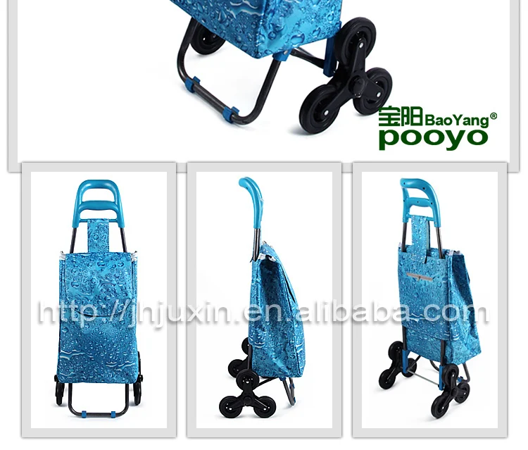 folding hand cart fashion folding fabric shopping cart with wheels