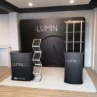 Reusable Portable Pop Up Tension Fabric Trade Show Display Exhibition Booth Stand Fairing In Aluminum