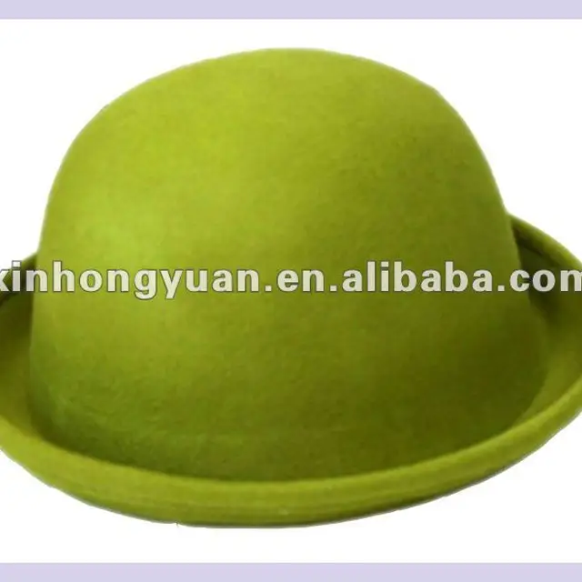 fashion wool felt green bowler hats
