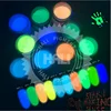 12 color /Set Fluorescence Nail Glitter Powder Light Luminous Ultrafine Glowing Pigment Neon Phosphor in The Dark Nail Dust TRYS