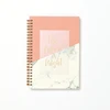 Office Stationery Solid Color Leather Pu Cover Double Metal Spiral Notebook memo pad journal planner diary