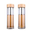 500ml World Cup Gift Eco-Friendly Insulated Double Walled Glass Tea Carry Water Infuser bottle Leaf proof Tea Cup with Infuser