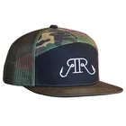 Flat bim cotton and mesh custom 7 panel snapback hat trucker hat