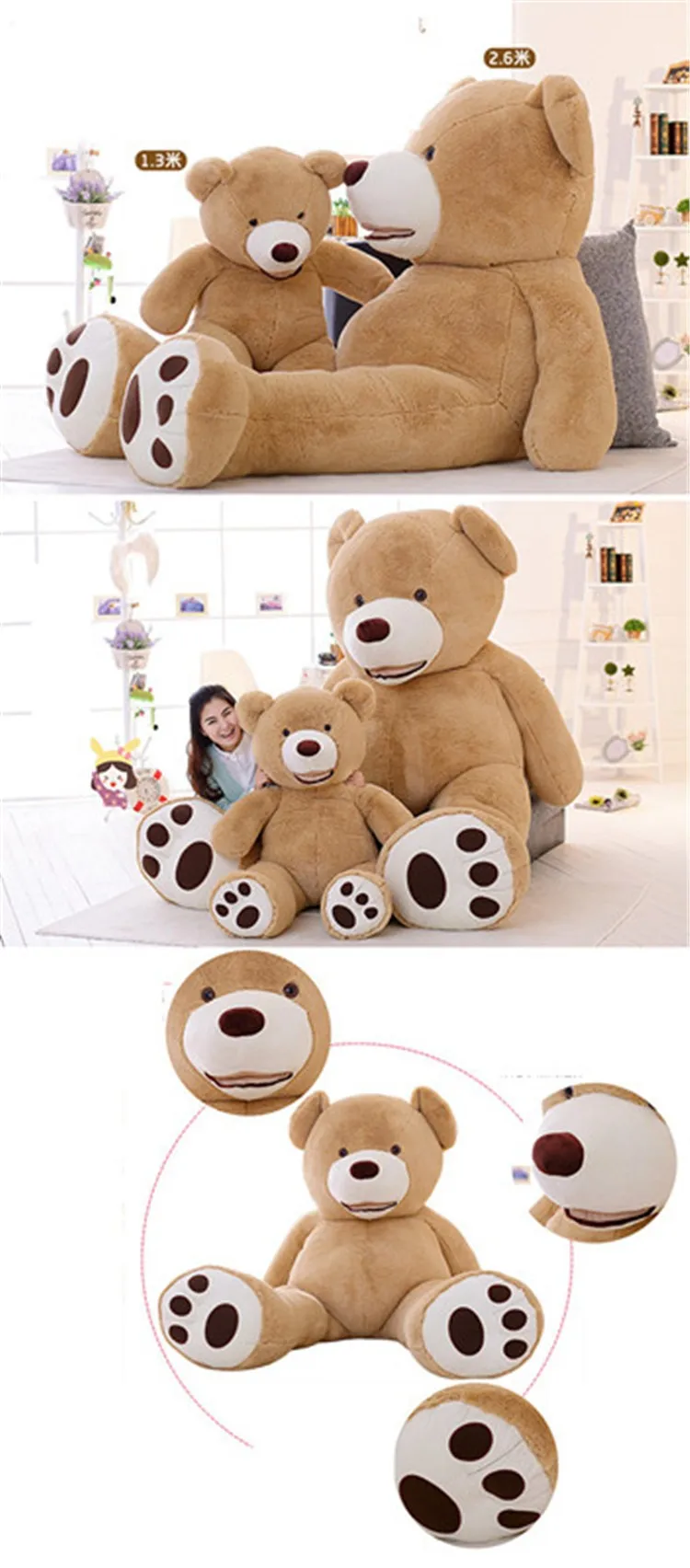 gifts 160cm big size huge plush toy factory price manufacturer 2m human life size giant teddy bear design stuffed animals