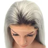 100% Remy Gray Human Hair Virgin Lace Front Wig Natural Wigs With Baby Hair