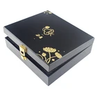 Wood Wooden Box Black Custom Black Gift Wooden Box for Perfume