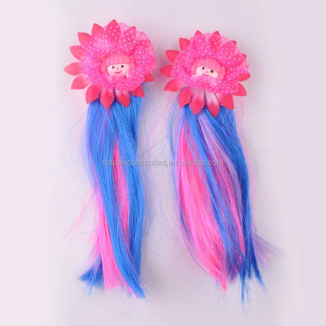 christmas gifts colorful kids clip hair extension with flower