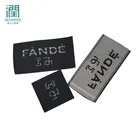 Factory custom clothing woven t shirt collar size label with cut straight small size