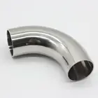 3A SMS DIN Food Grade Stainless Steel SS304 SS316L 90 Degree Welded Elbow For Dairy Bends