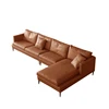 Modern Italian Style L Shaped Leather Sofa For Living Room