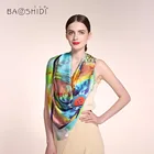 Factory Digital Printing Satin Fabric Infinity Women Silk Scarf Shawl