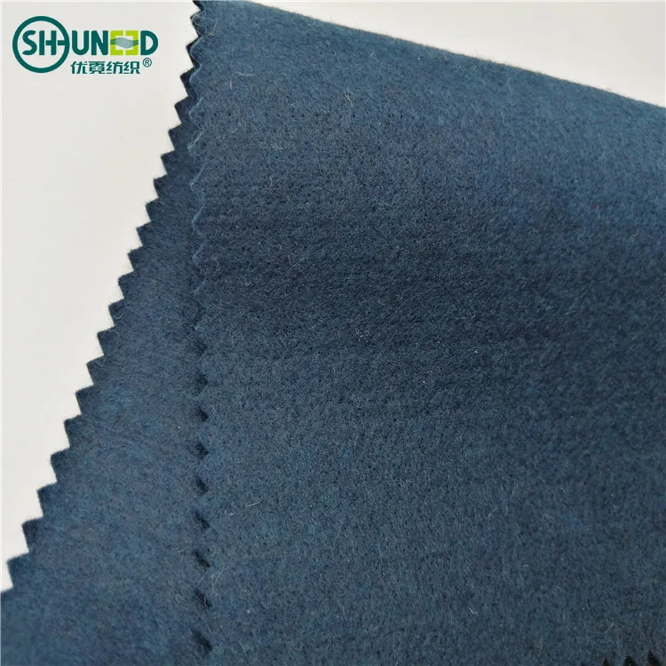 Dark Blue 200gsm Polyester Collar Container Under Collar Felt Fabric for Clothing Collar