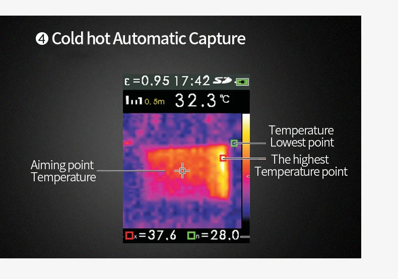 handheld thermal imager infrared thermometer 32*21 resolution