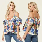 OEM ODM 2019 Off Shoulder Spaghetti Strap Floral Womens Tops Blouses for 18-35 years old