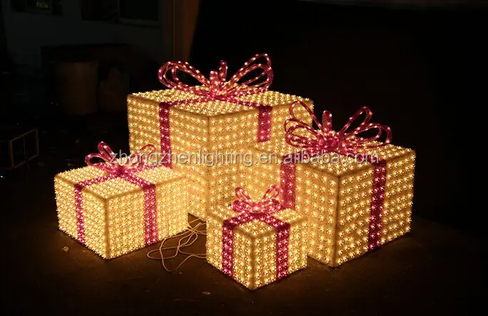 outdoor gift box led motif light decoration