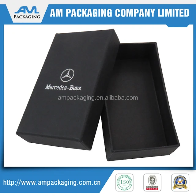 logo two pieces whole black paper box luxury gift packaging