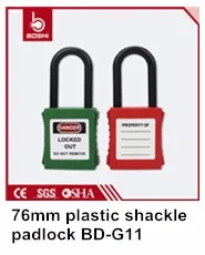 STAINLESS STEEL WIRE SAFETY PADLOCK BD-G41 any colors available, usually red and yellow