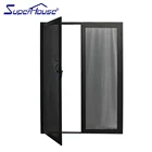 Thermal break aluminium alloy double sash hinged door with stainless steel security door