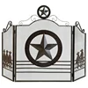 3 Panel Metal Folding Texas Style Fire Guard Star Fireplace Screen